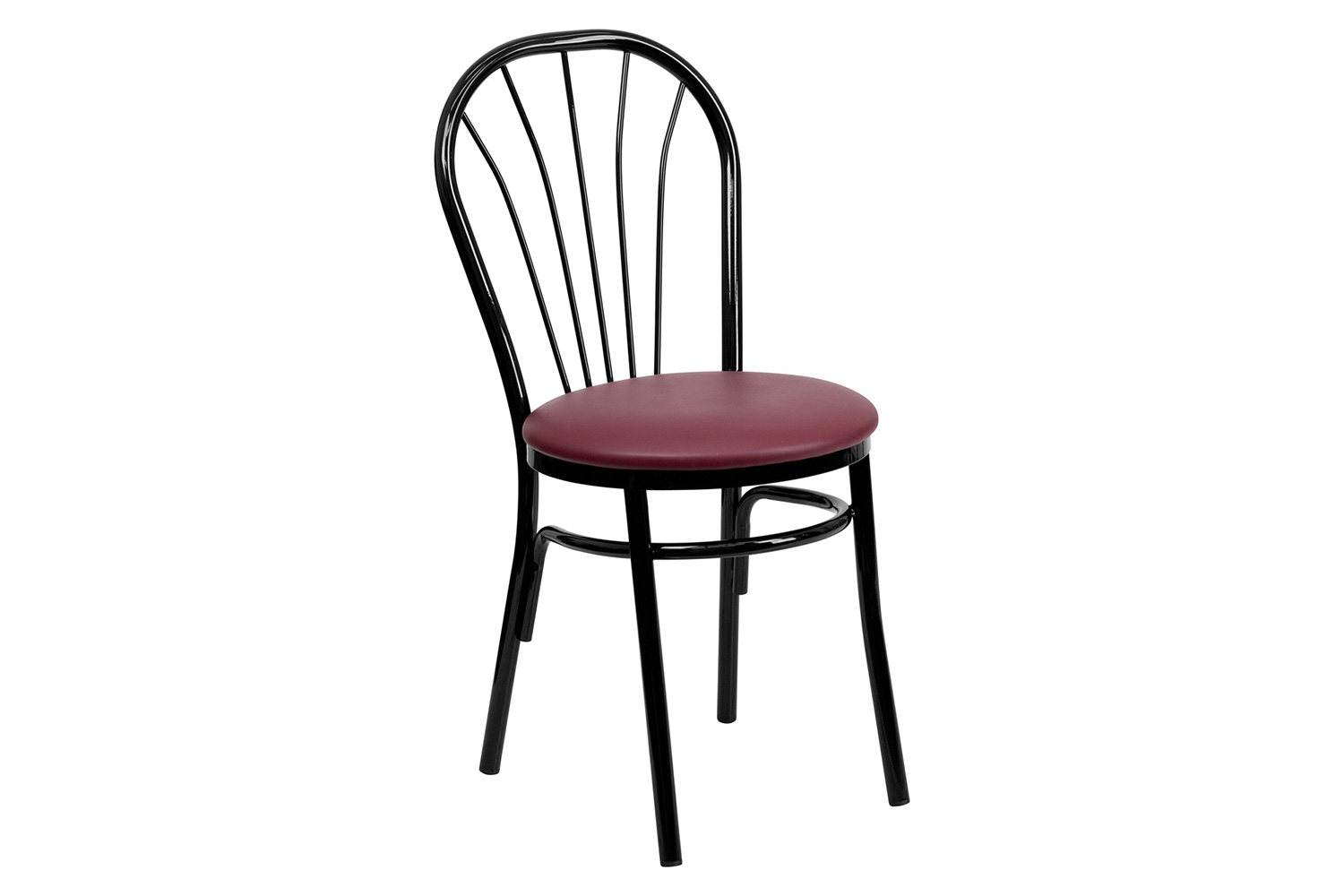 BLNK™ HERCULES Series Vinyl Fan Back Metal Chair - Burgundy