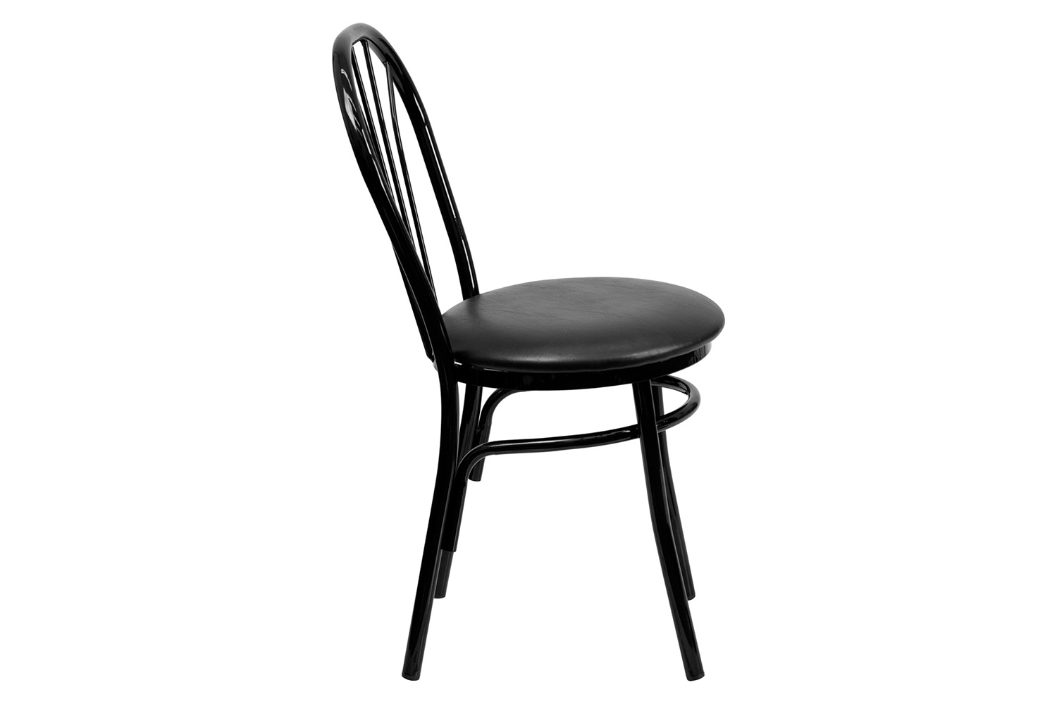 BLNK™ HERCULES Series Vinyl Fan Back Metal Chair - Black