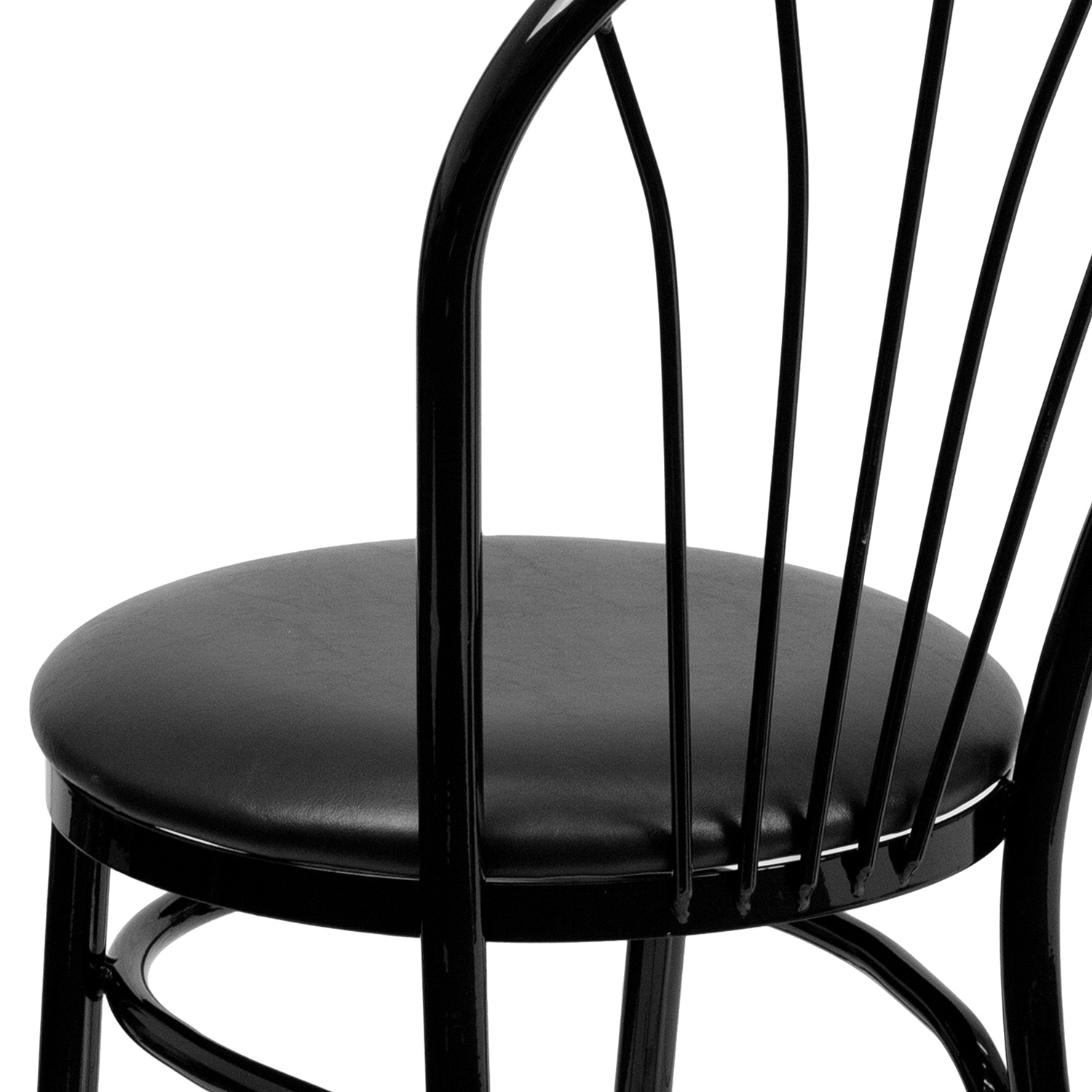 BLNK™ HERCULES Series Vinyl Fan Back Metal Chair - Black