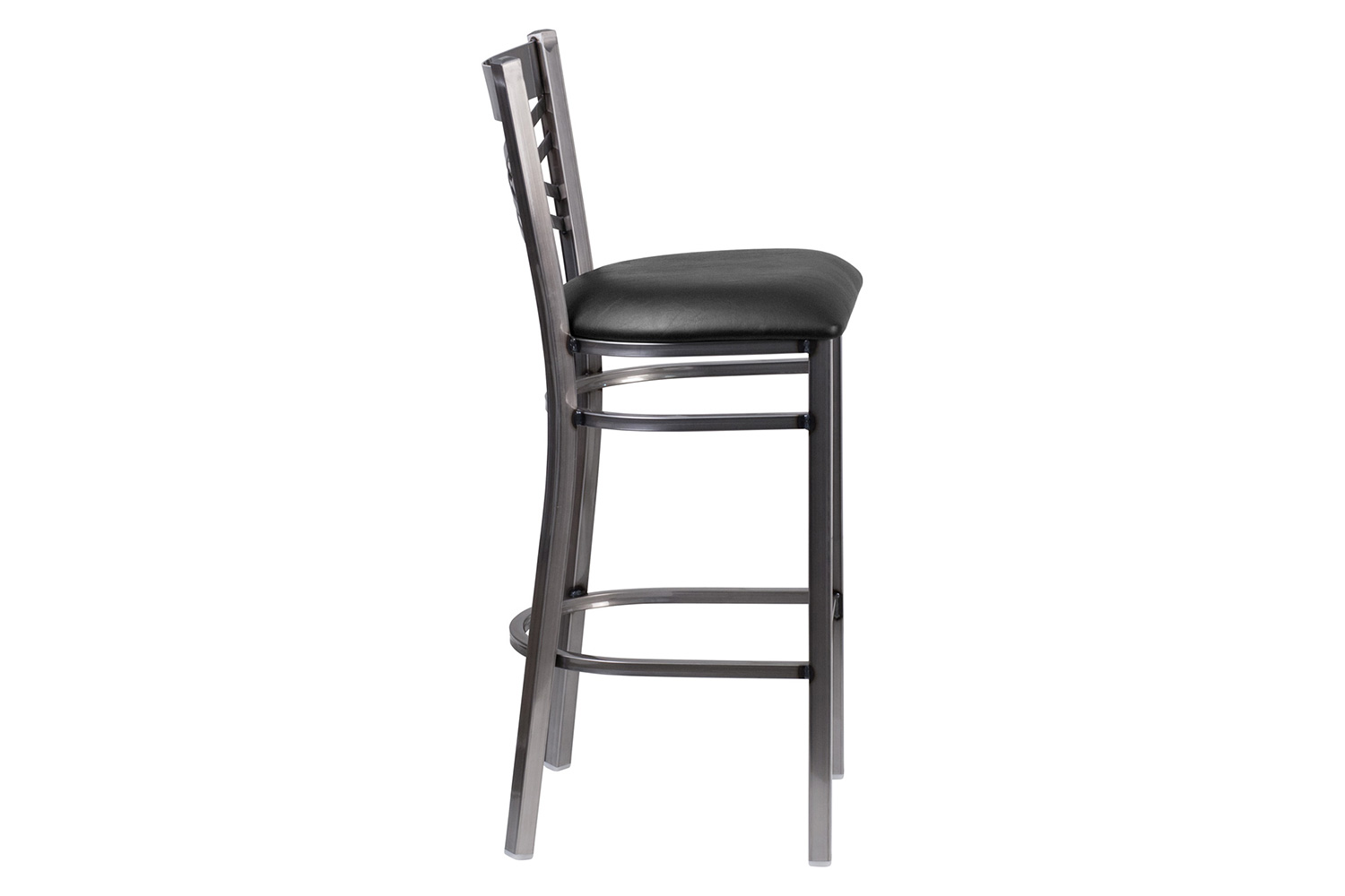 BLNK - HERCULES Series Clear Coated Metal "X" Back Restaurant Bar Stool with Vinyl Seat