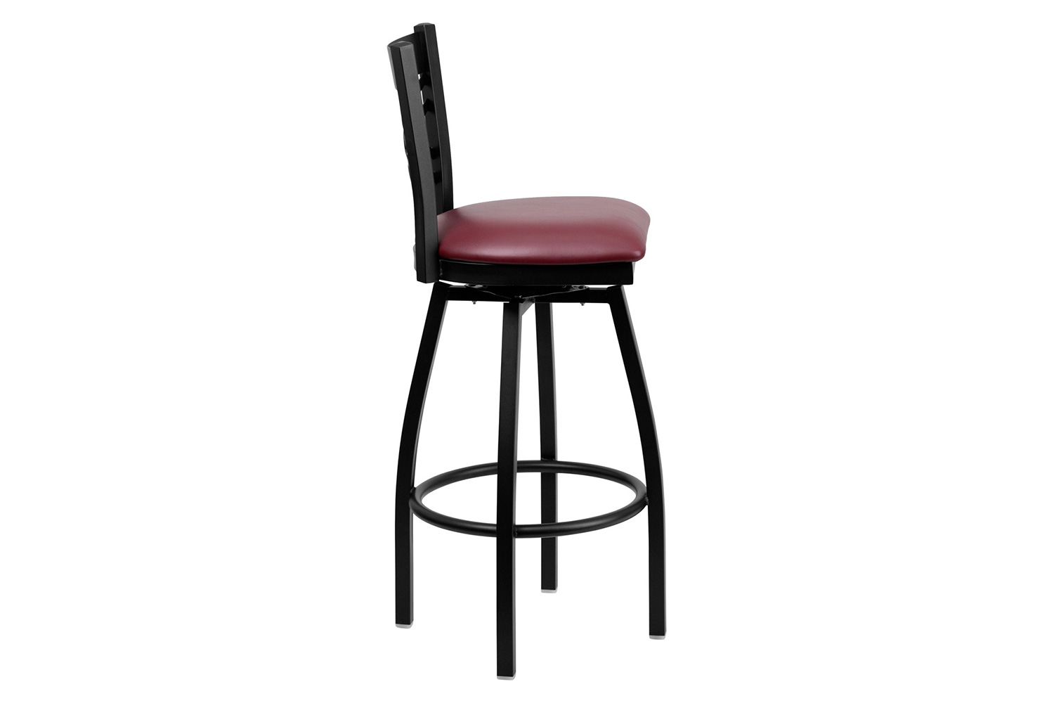 BLNK HERCULES Series Black Metal "X" Back Swivel Bar Stool with Vinyl Seat - Burgundy