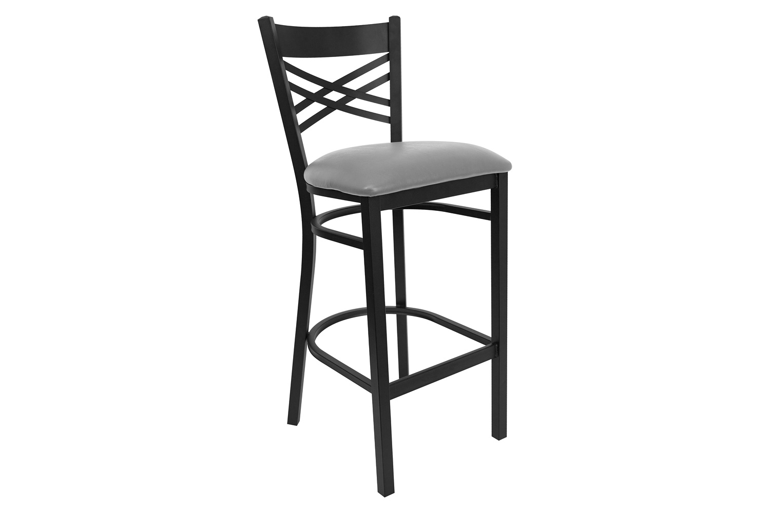 BLNK HERCULES Series Metal "X" Back Restaurant Bar Stool with Custom Upholstered Seat