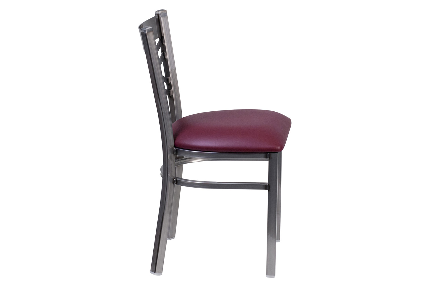 BLNK HERCULES Series Clear Coated Metal X Back Restaurant Chair with Vinyl Seat