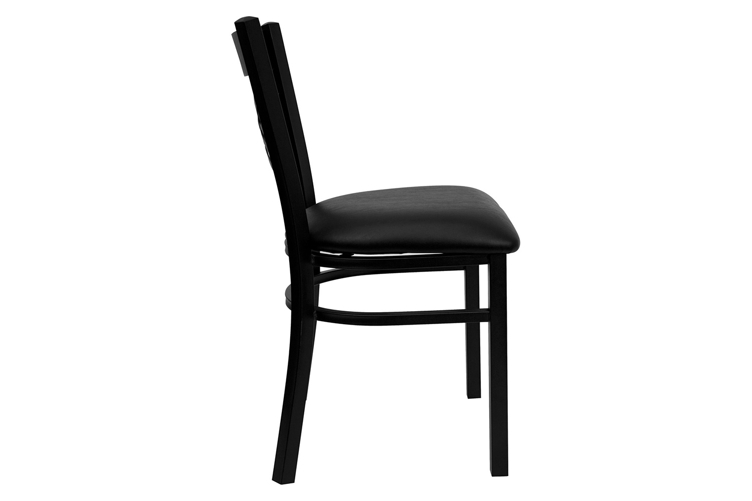 BLNK HERCULES Series Black Metal X" Back Restaurant Chair with Vinyl Seat - Black