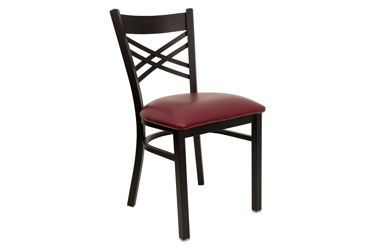 BLNK HERCULES Series Black Metal X" Back Restaurant Chair with Vinyl Seat