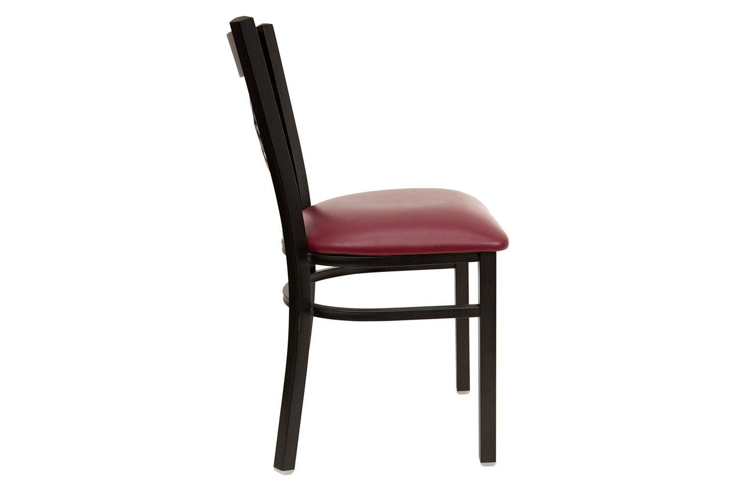 BLNK HERCULES Series Black Metal X" Back Restaurant Chair with Vinyl Seat - Burgundy