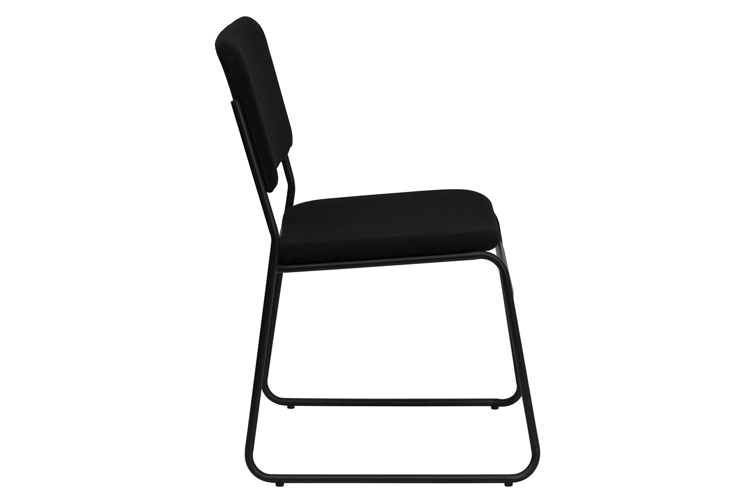 BLNK HERCULES Series Fabric High Density Stacking Chair with Sled Base - Black