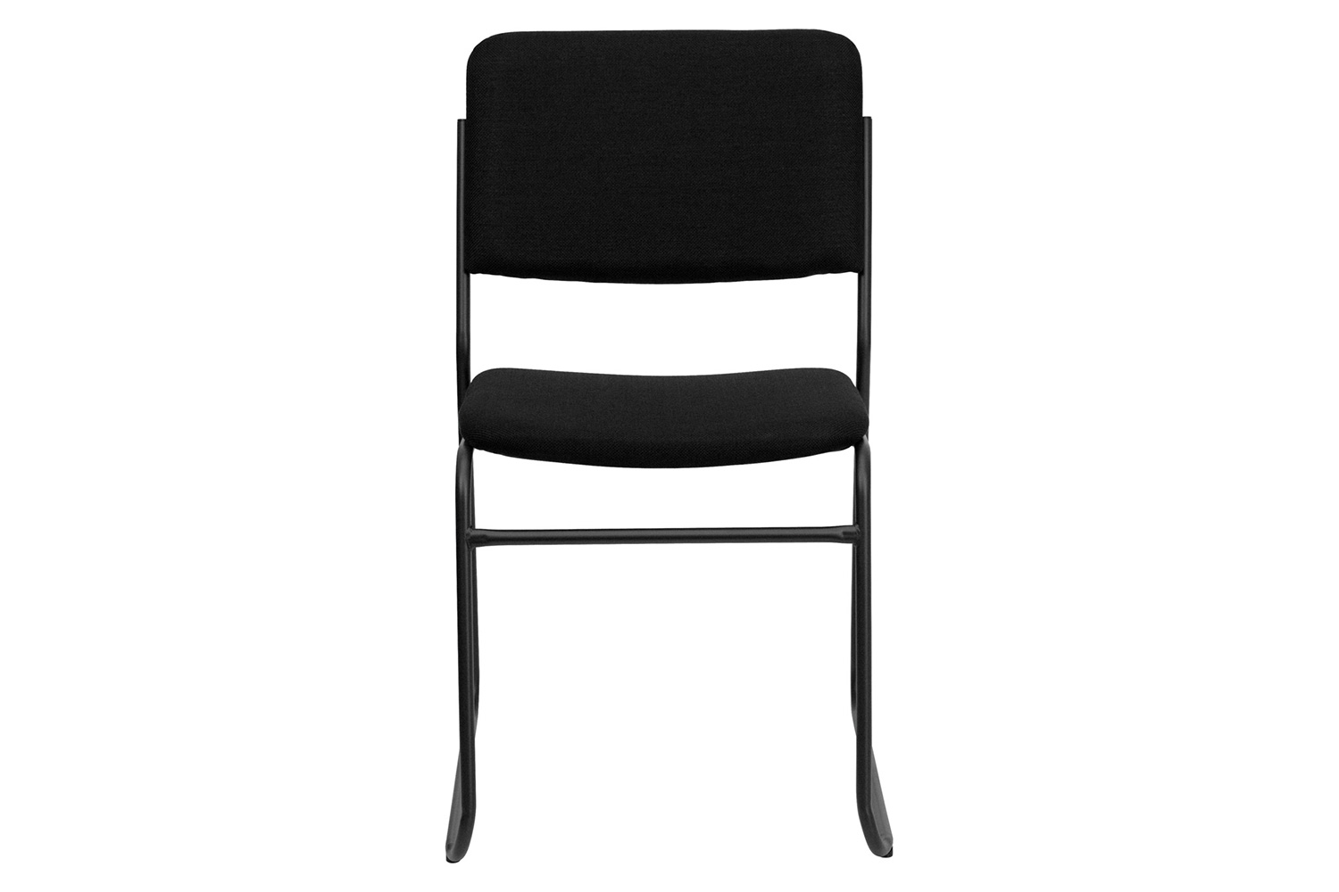 BLNK HERCULES Series Fabric High Density Stacking Chair with Sled Base - Black