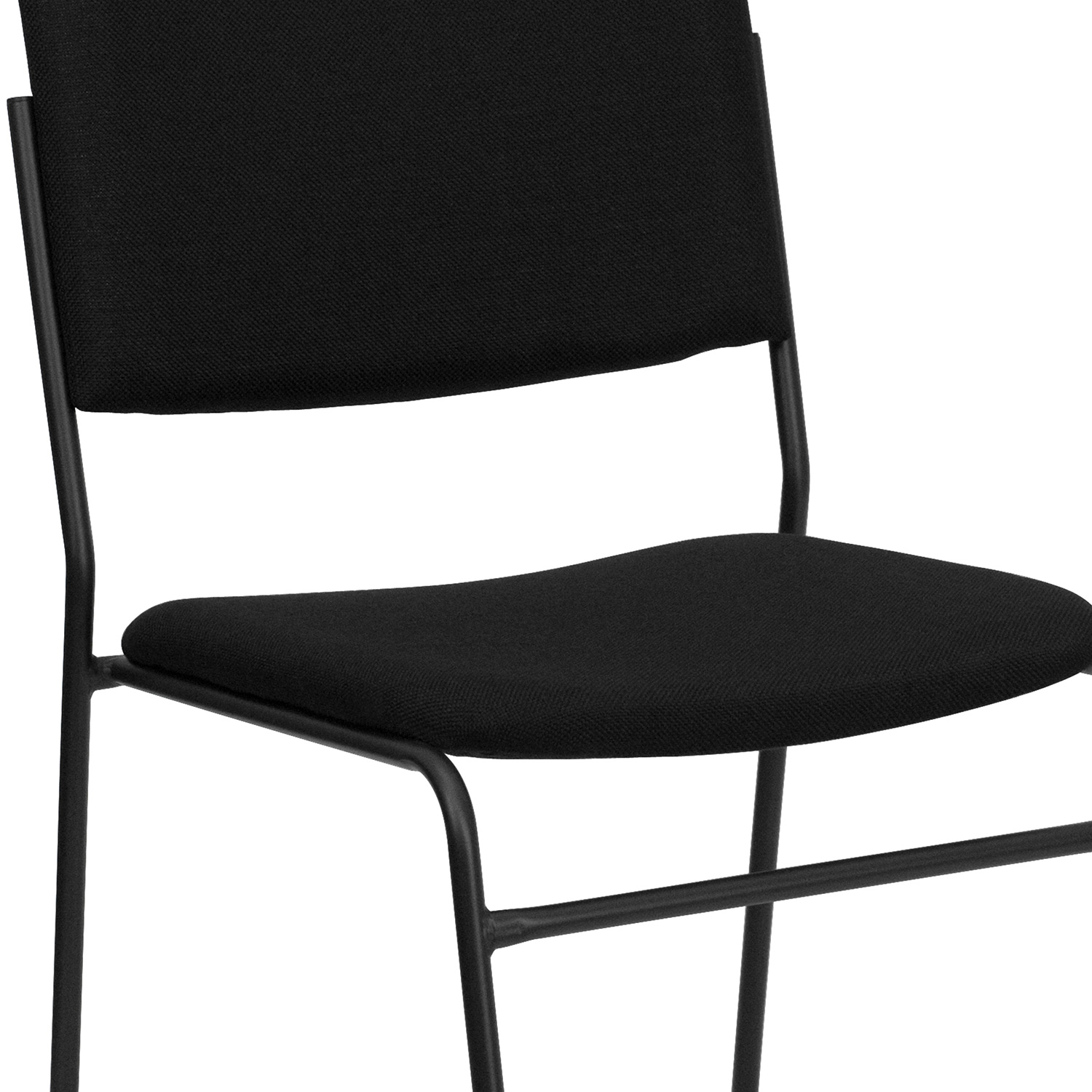 BLNK HERCULES Series Fabric High Density Stacking Chair with Sled Base - Black