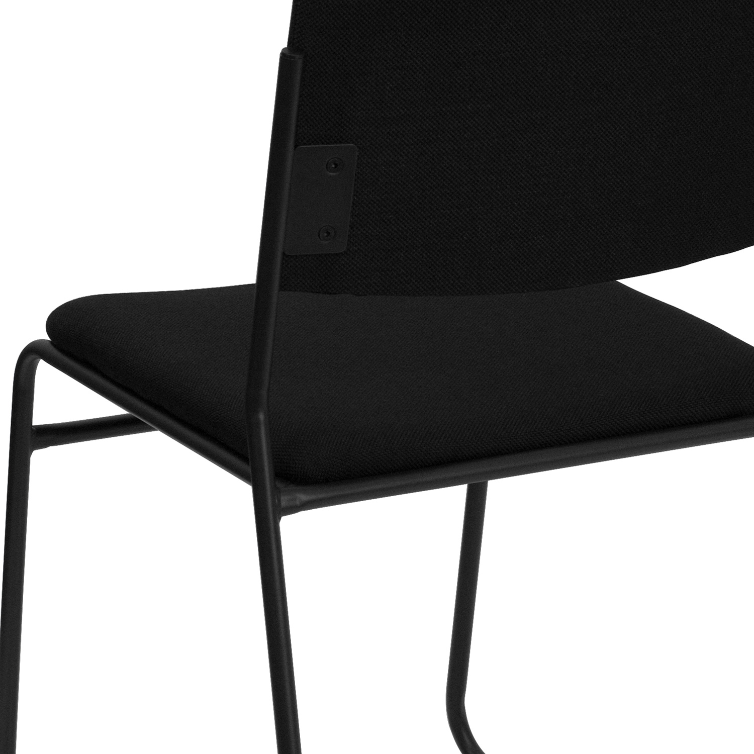 BLNK HERCULES Series Fabric High Density Stacking Chair with Sled Base - Black