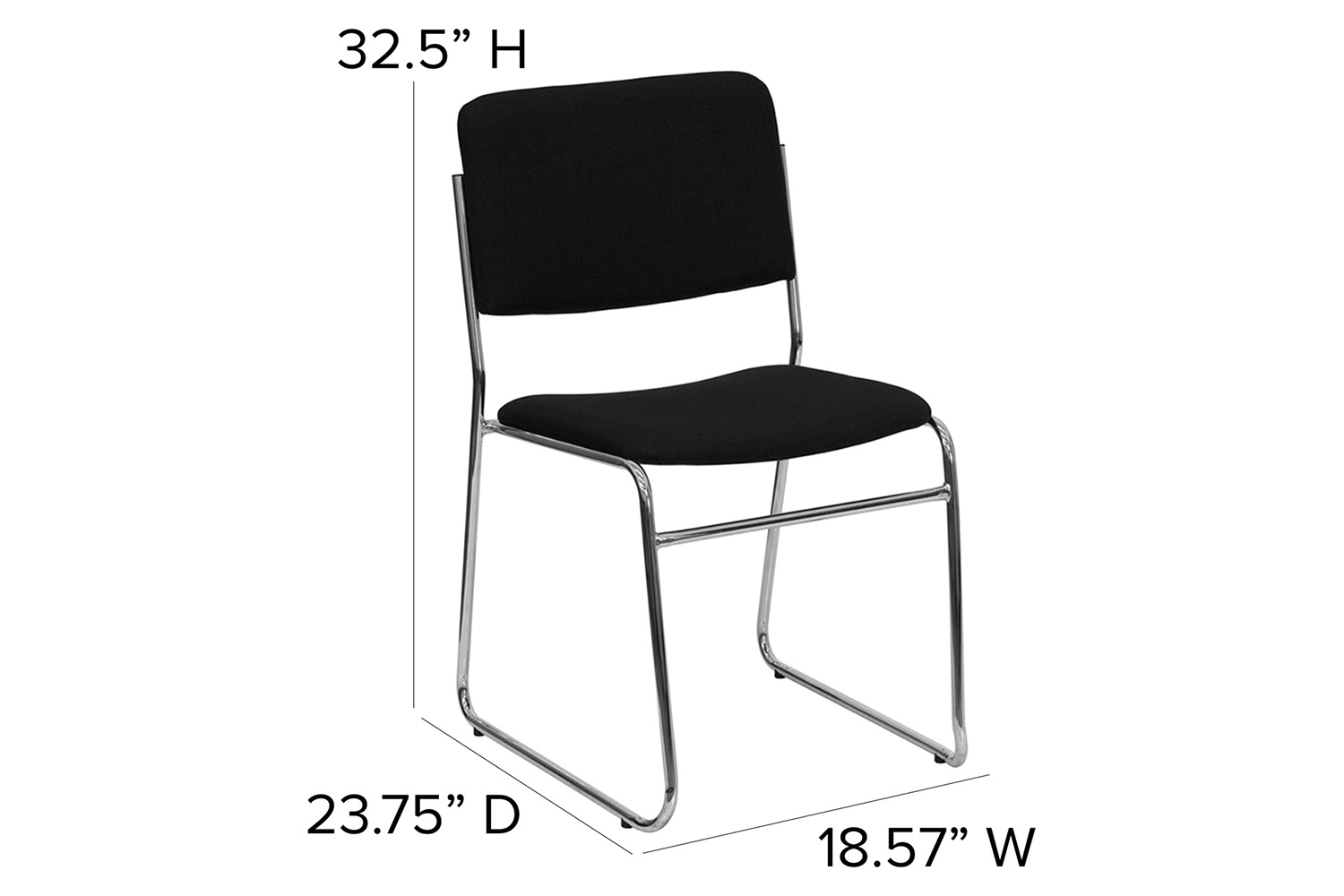 BLNK - HERCULES Series Fabric High Density Stacking Chair with Chrome Sled Base