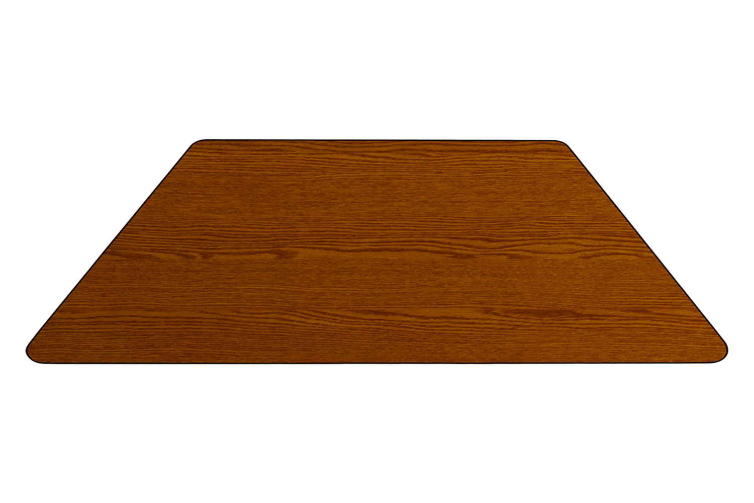 BLNK Wren Trapezoid HP Laminate Activity Table - Oak, 22.5"W x 45"L, with Standard Height Adjustable Legs