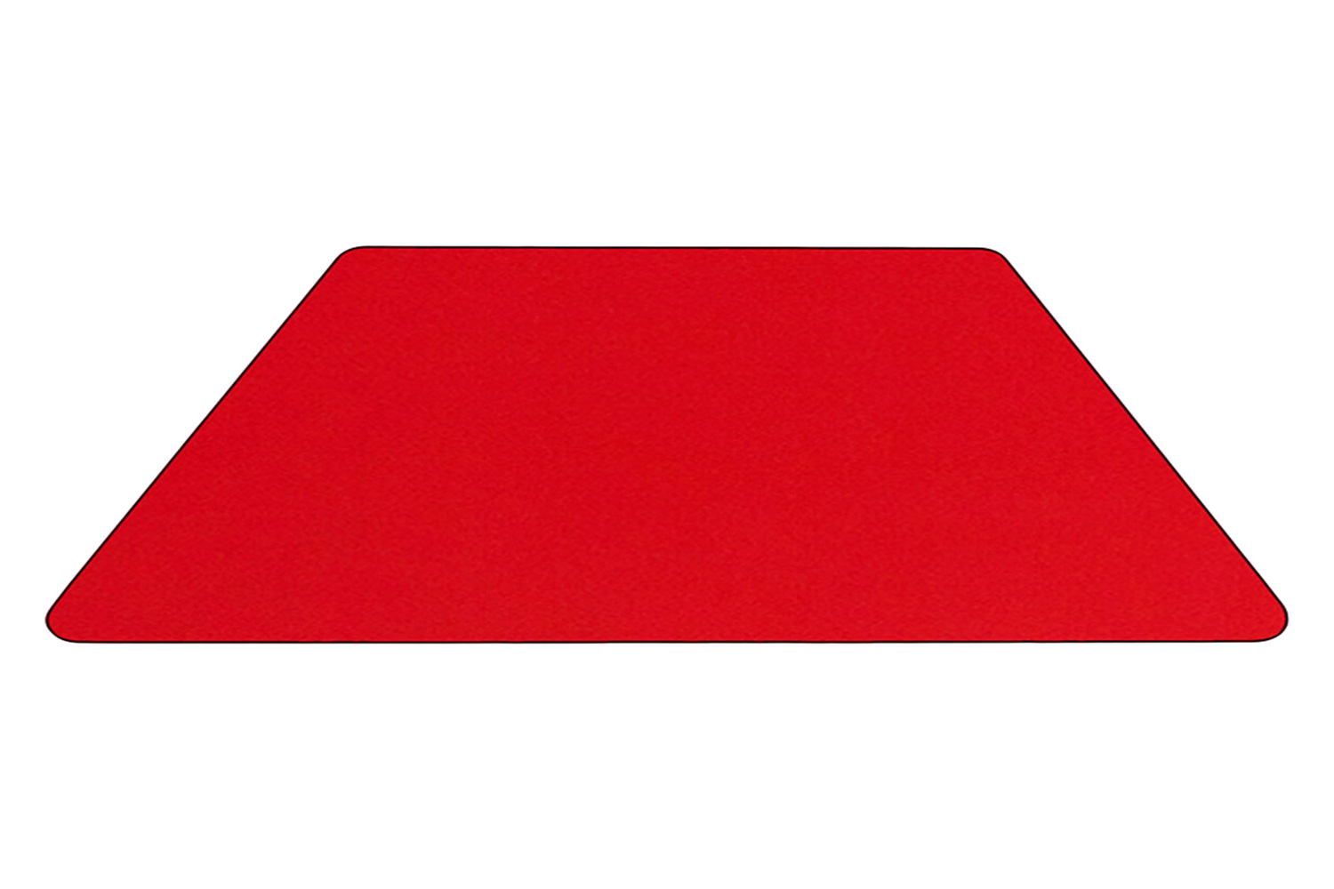 BLNK Wren Mobile Trapezoid HP Laminate Activity Table - Red, 22.5"W x 45"L, with Standard Height Adjustable Legs