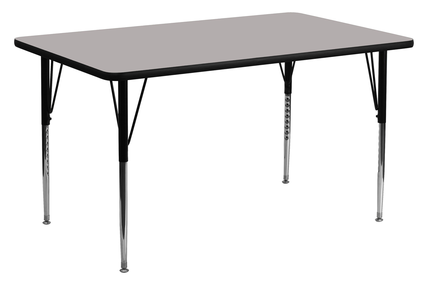 BLNK Wren Rectangular HP Laminate Activity Table - Gray, 24"W x 60"L, with Standard Height Adjustable Legs