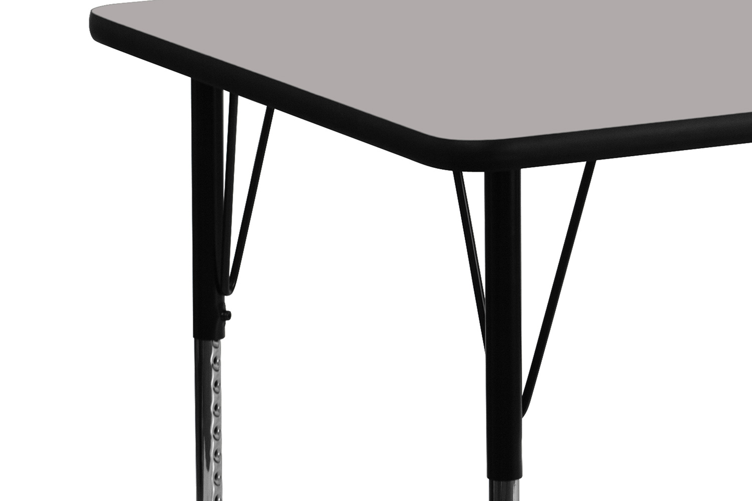 BLNK Wren Rectangular HP Laminate Activity Table - Gray, 24"W x 60"L, with Standard Height Adjustable Legs