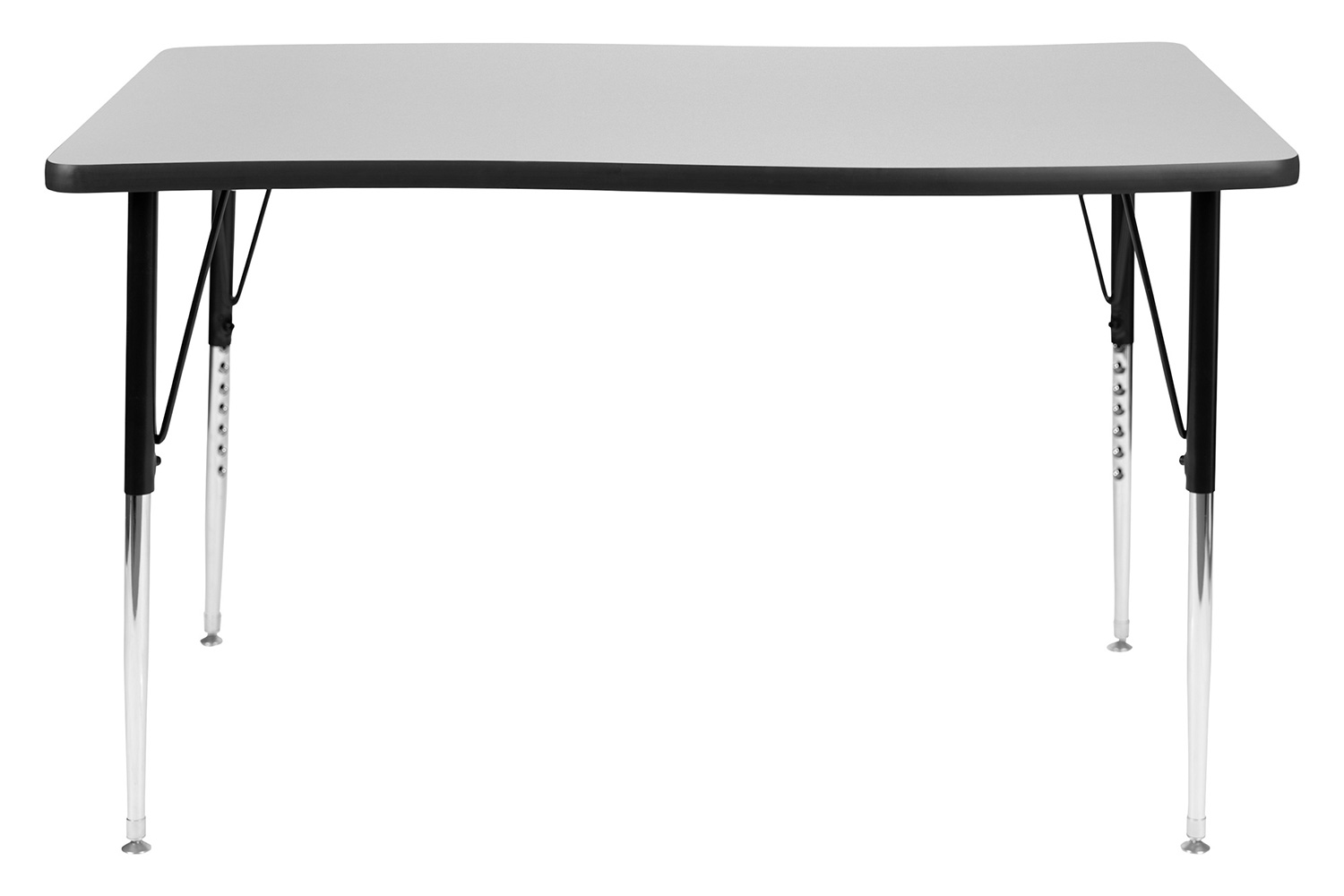 BLNK Wren Rectangular Thermal Laminate Wave Flexible Collaborative Activity Table - Gray, 28"W x 47.5"L, with Standard Height Adjustable Legs