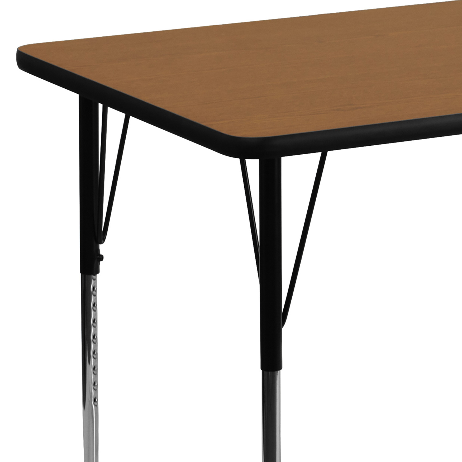 BLNK Wren Rectangular Thermal Laminate Activity Table - Oak, 30"W x 48"L, with Standard Height Adjustable Legs