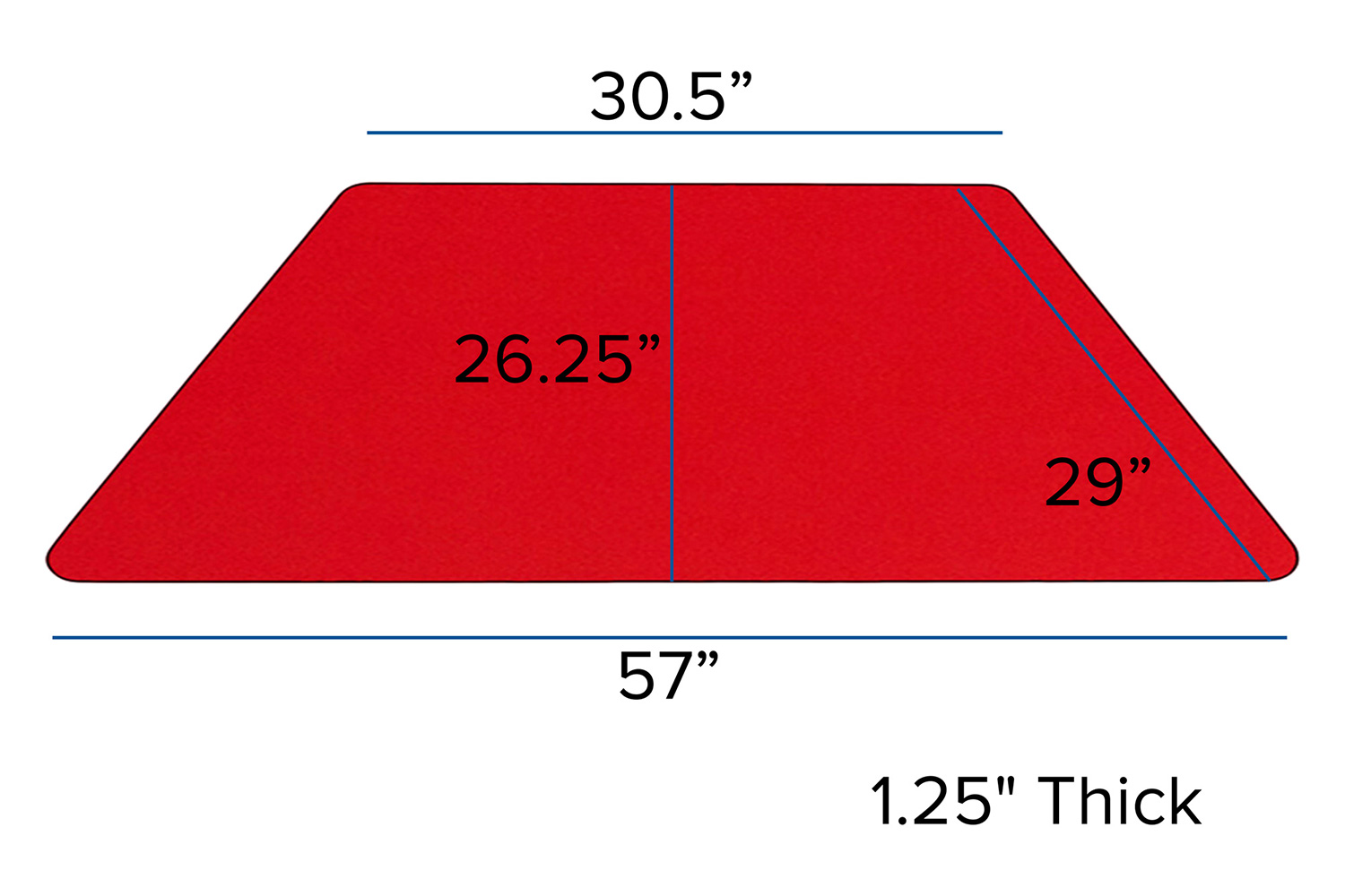 BLNK Wren Mobile Trapezoid Thermal Laminate Activity Table - Red, with Standard Height Adjustable Legs