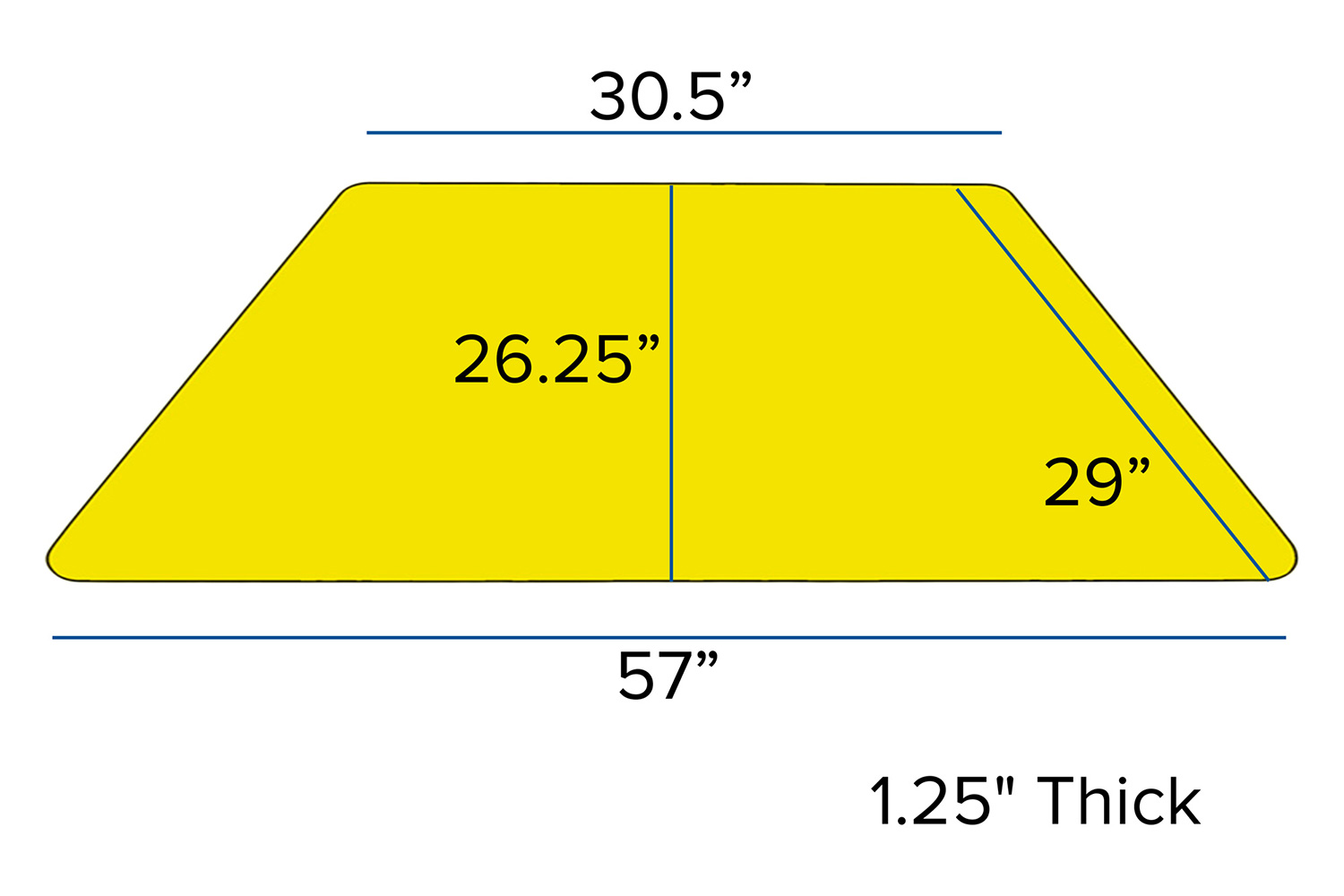 BLNK Wren Mobile Trapezoid Thermal Laminate Activity Table - Yellow, with Standard Height Adjustable Legs