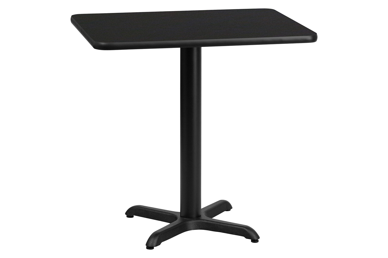 BLNK Rectangular Table with 22'' x 22'' Base - Black, 24"W x 30"L