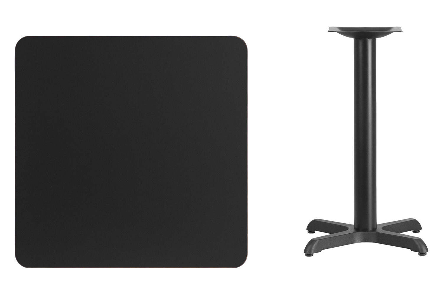 BLNK Square Table with 22'' x 22'' Base - Black, 30"W