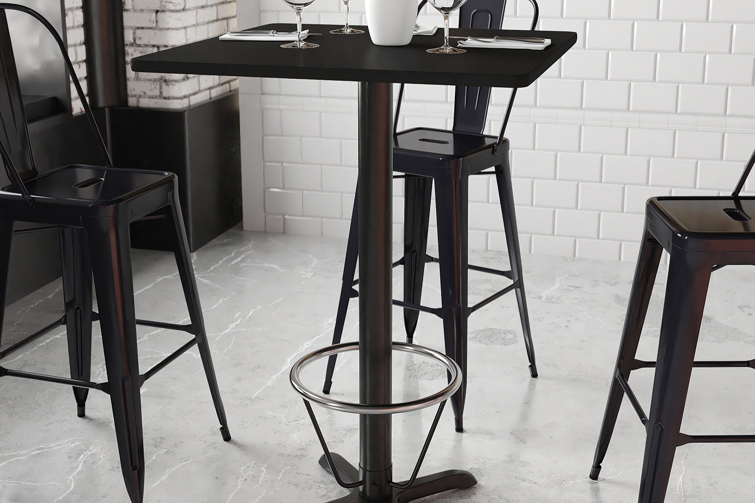 BLNK Square Bar Height Table with 22'' x 22'' Base