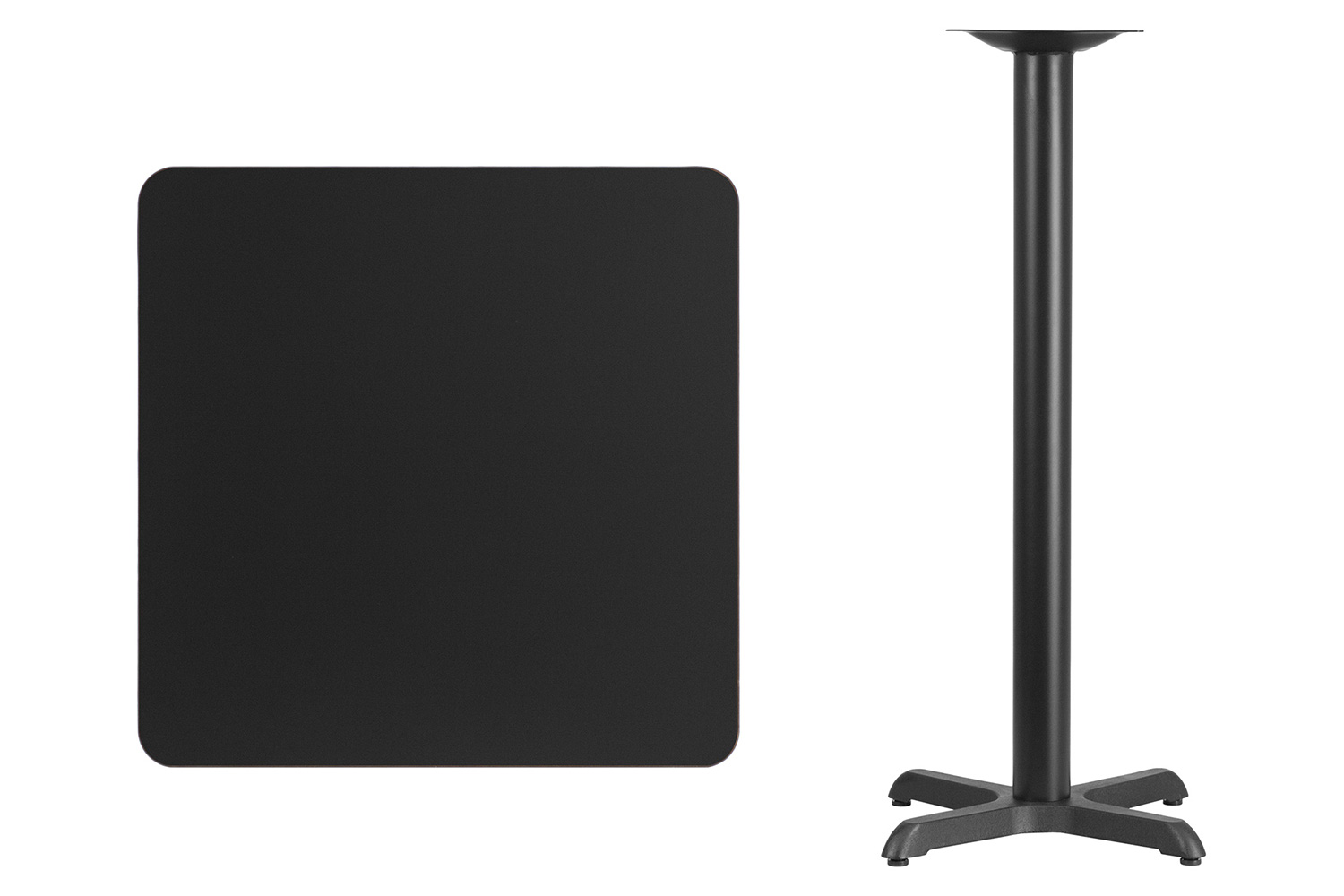 BLNK Square Bar Height Table with 22'' x 22'' Base - Black, 30"W