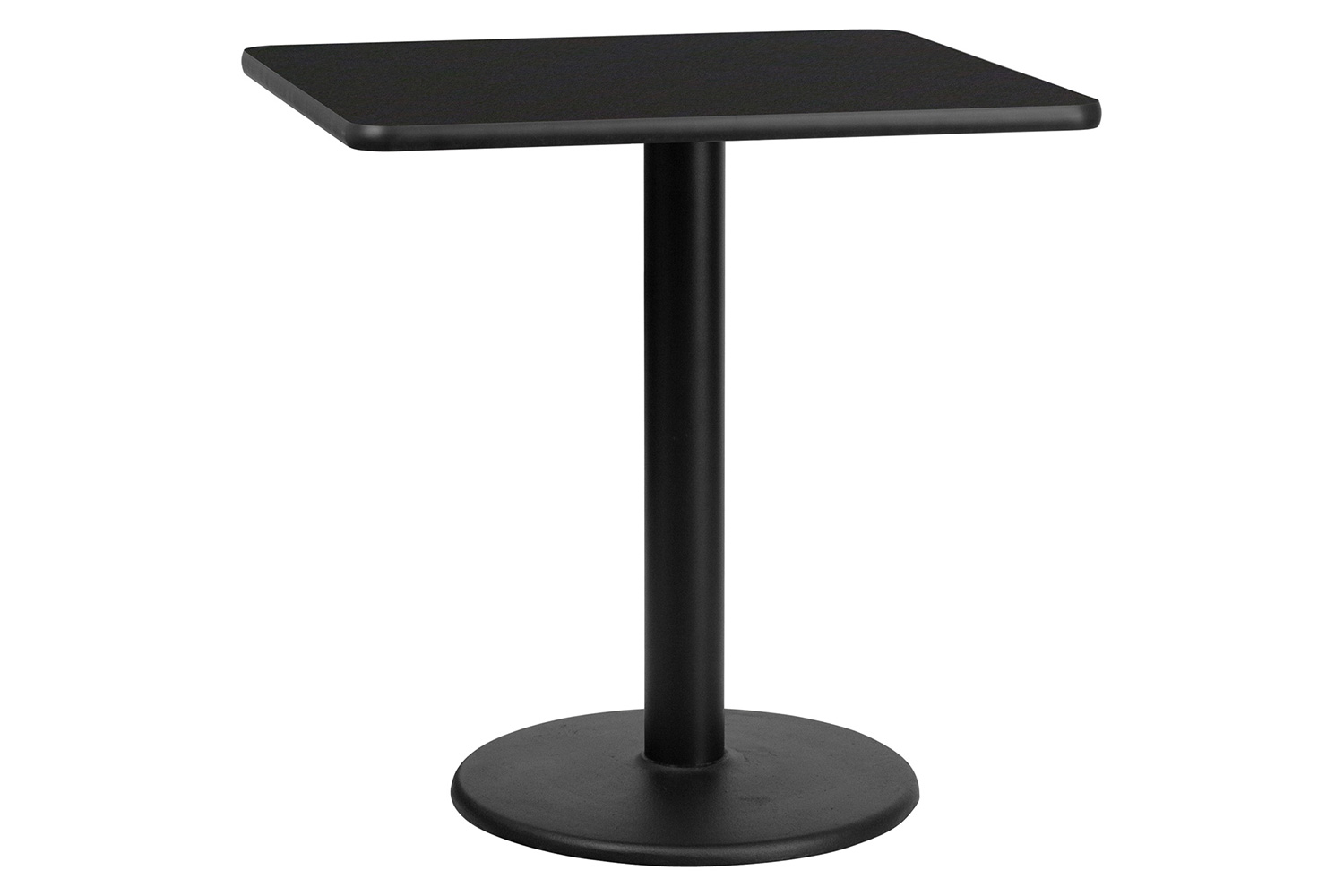 BLNK Square Table with 18'' Round Base - Black, 30"W