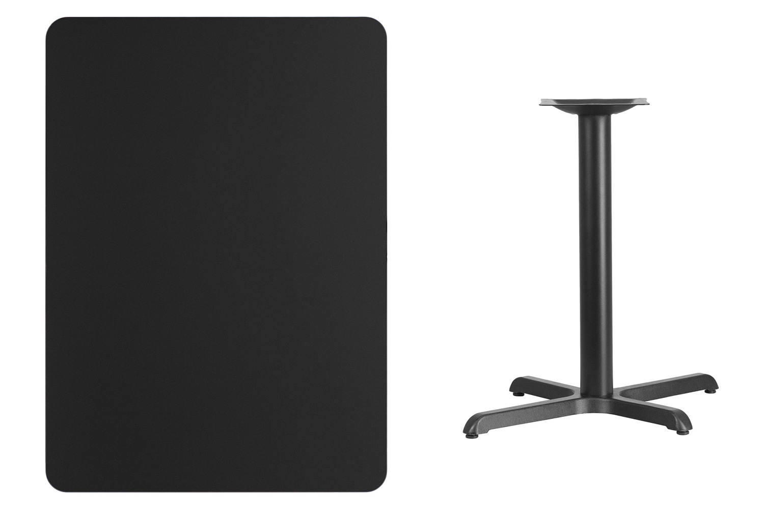 BLNK Rectangular Table with 23.5'' x 29.5'' Base - Black, 30"W x 42"L