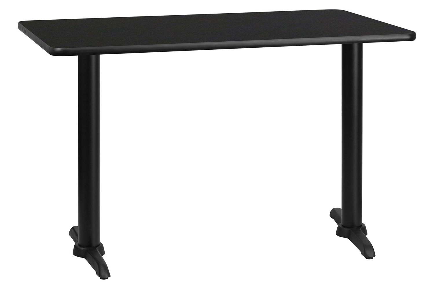 BLNK™ Rectangular Table with 5'' x 22'' Bases - Black, 30"W x 48"L