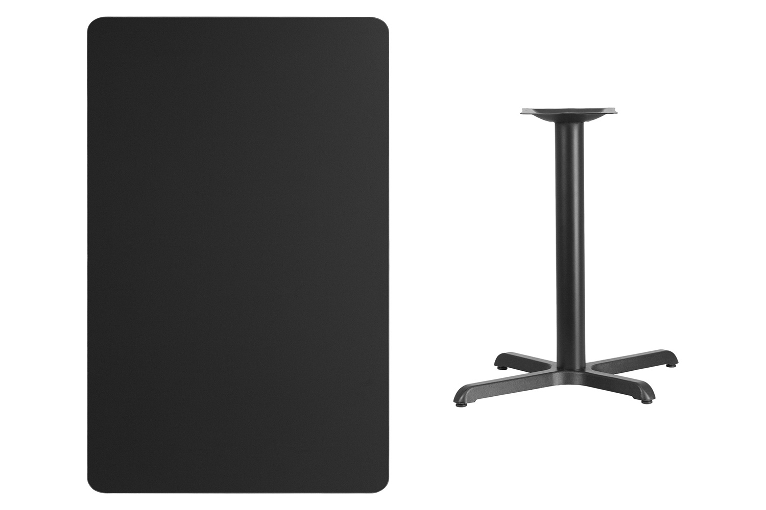 BLNK Rectangular Table with 23.5'' x 29.5'' Base - Black, 30"W x 48"L