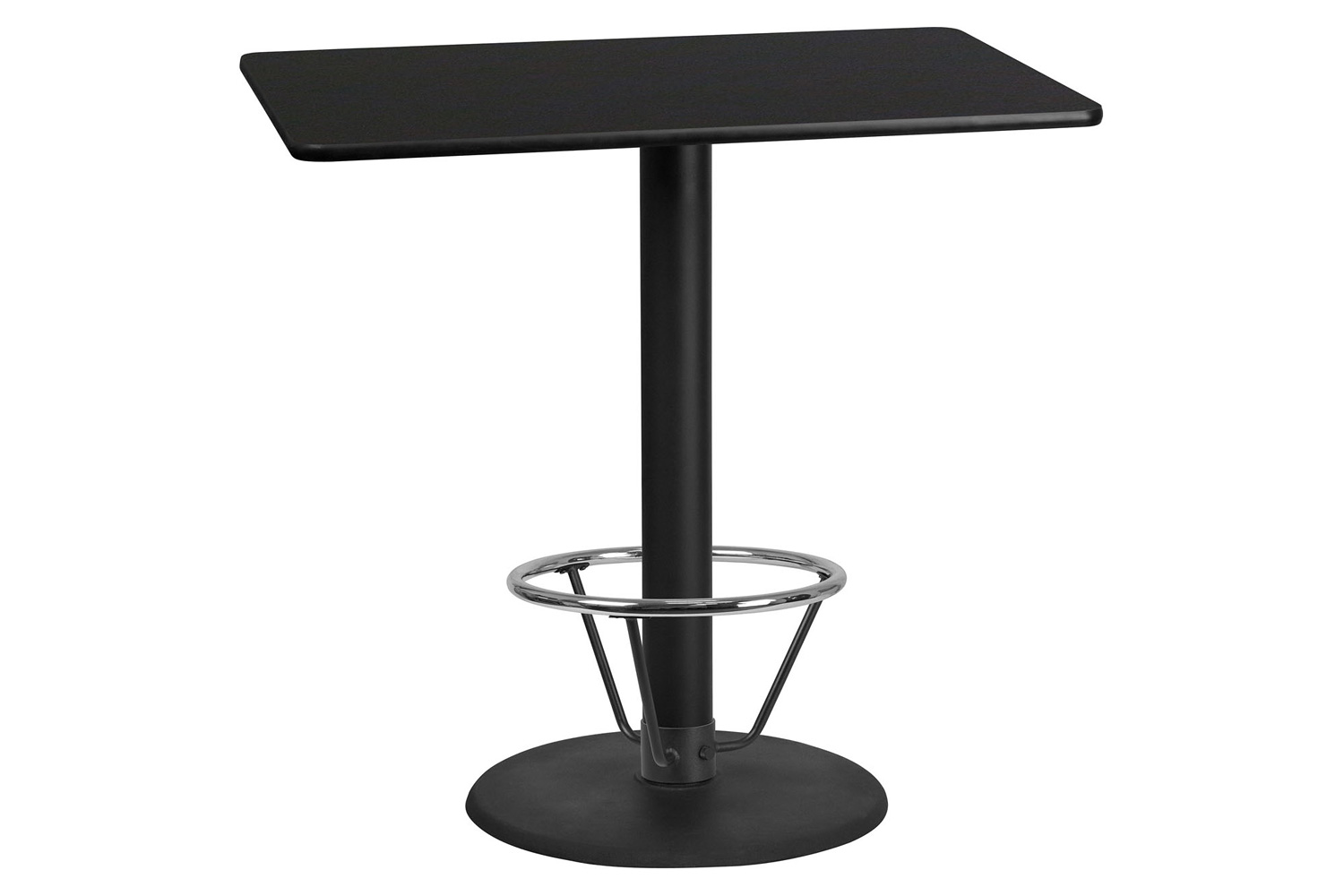 BLNK Rectangular Bar Height Table with 24'' Round Base