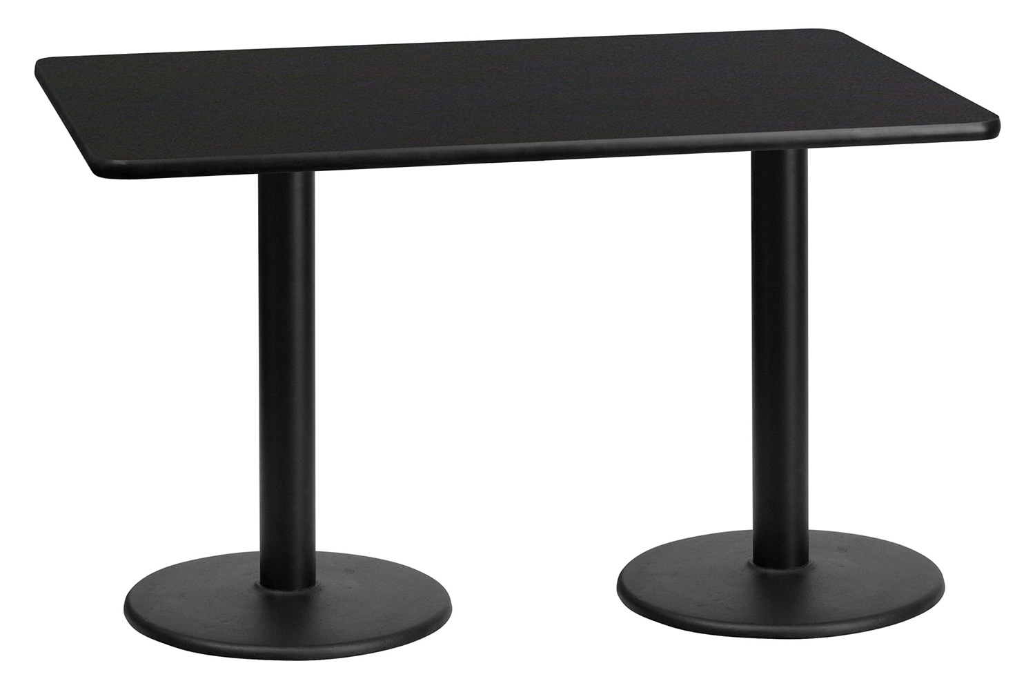 BLNK™ Rectangular Table with 18'' Round Bases - Black, 30"W x 60"L