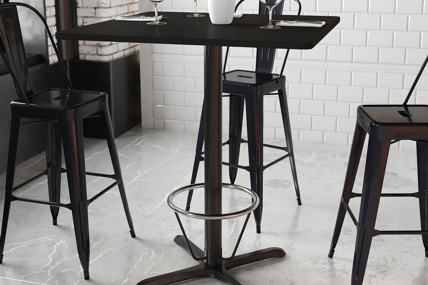 BLNK Square Bar Height Table with 30'' x 30'' Base