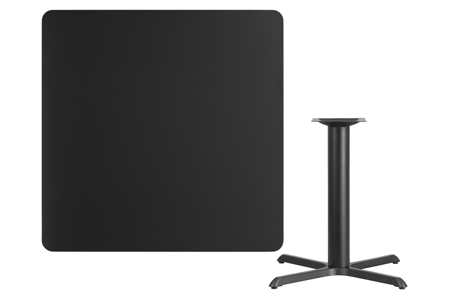 BLNK Square Table with 33'' x 33'' Base - Black, 42"W