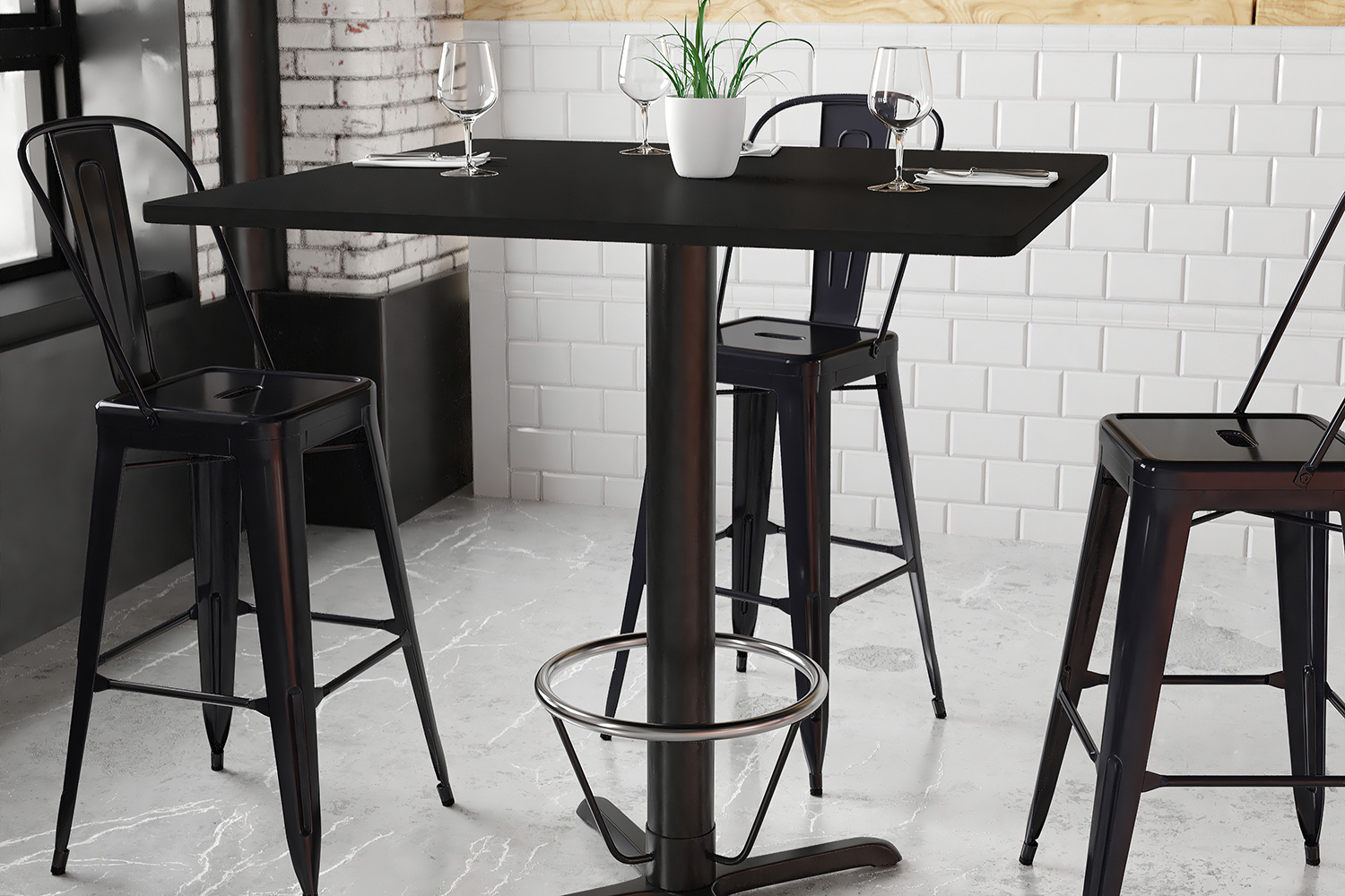 BLNK Square Bar Height Table with 33'' x 33'' Base