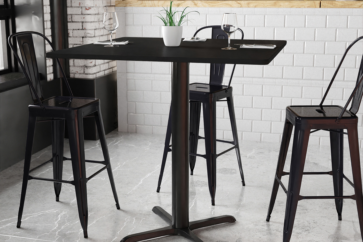 BLNK Square Bar Height Table with 33'' x 33'' Base