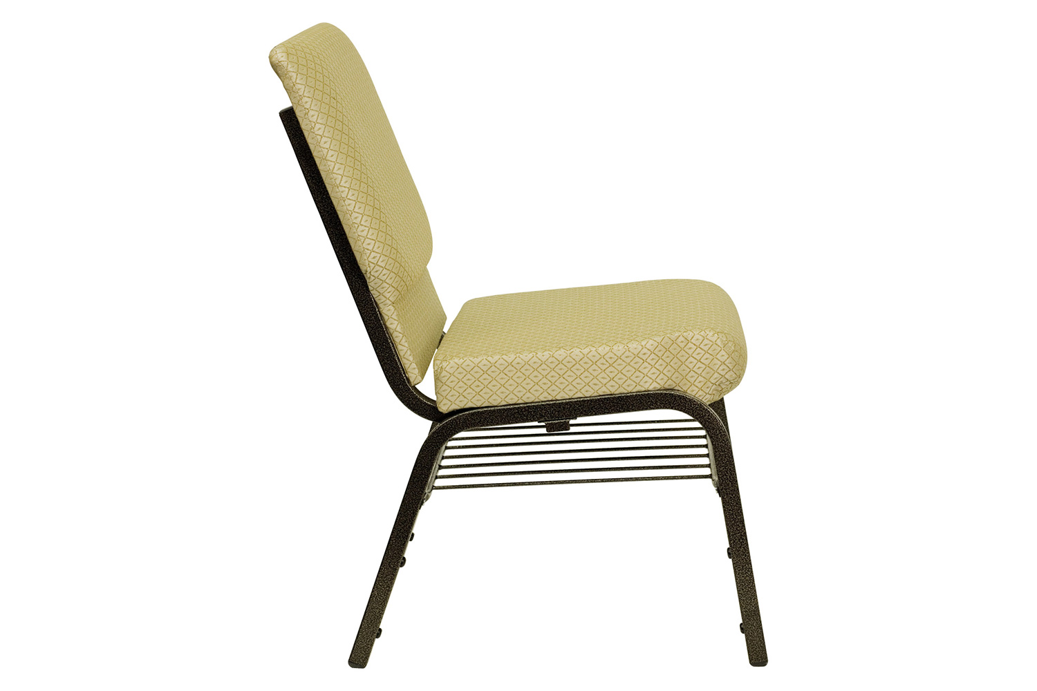 BLNK™ HERCULES Series Fabric Church Chair with Book Rack and Gold Vein Frame - Beige Patterned