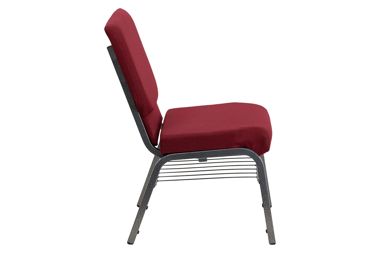 BLNK™ HERCULES Series Fabric Church Chair with Book Rack and Silver Vein Frame - Burgundy