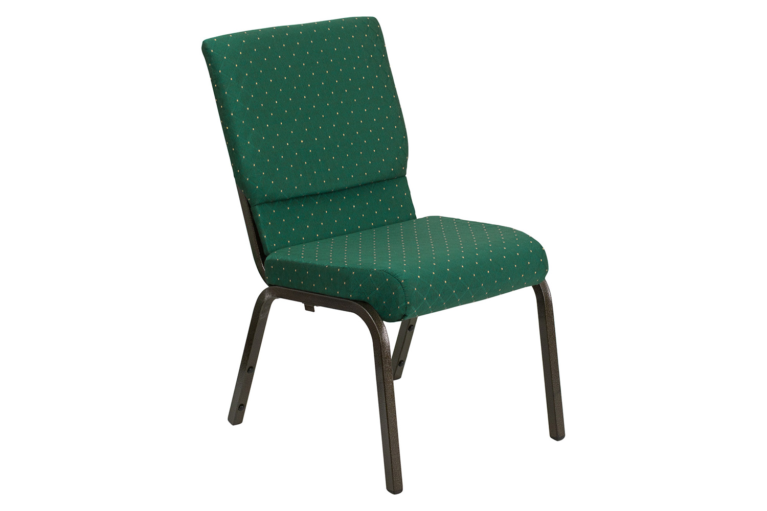 BLNK™ HERCULES Series Fabric Stacking Church Chair with Gold Vein Frame - Green Patterned