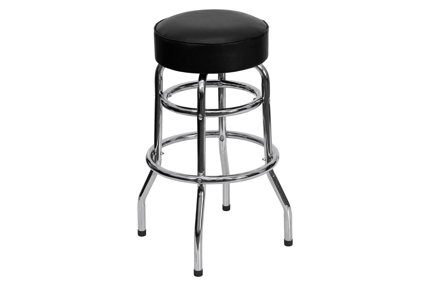 BLNK Bruno Double Ring Chrome Bar Stool