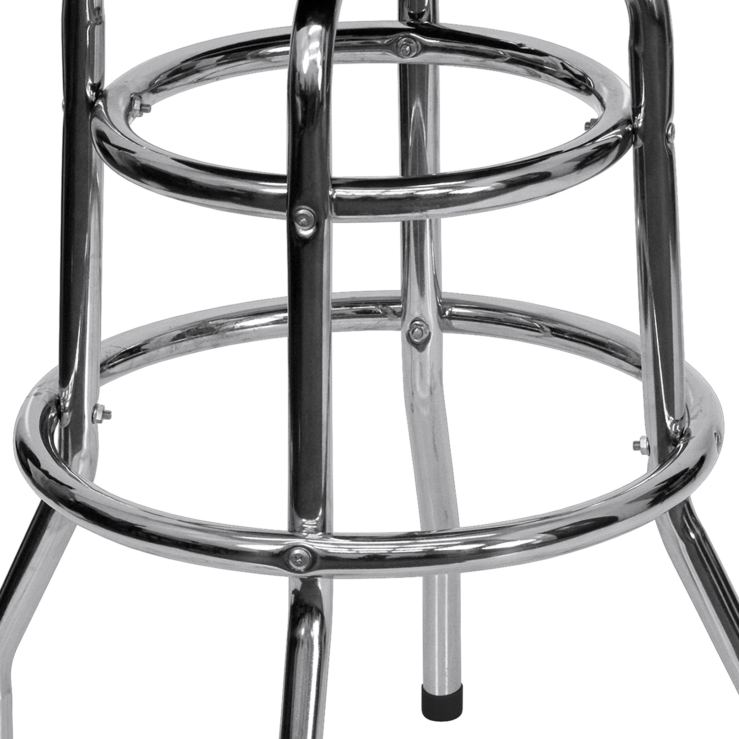 BLNK Bruno Double Ring Chrome Bar Stool - Black