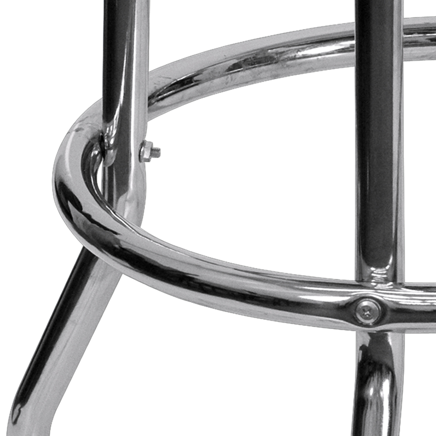 BLNK Bruno Double Ring Chrome Bar Stool - Black