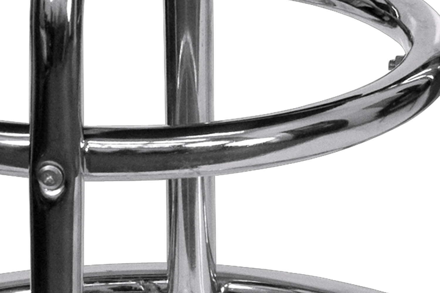 BLNK Bruno Double Ring Chrome Bar Stool - Black