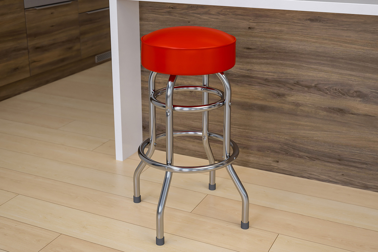 BLNK Bruno Double Ring Chrome Bar Stool