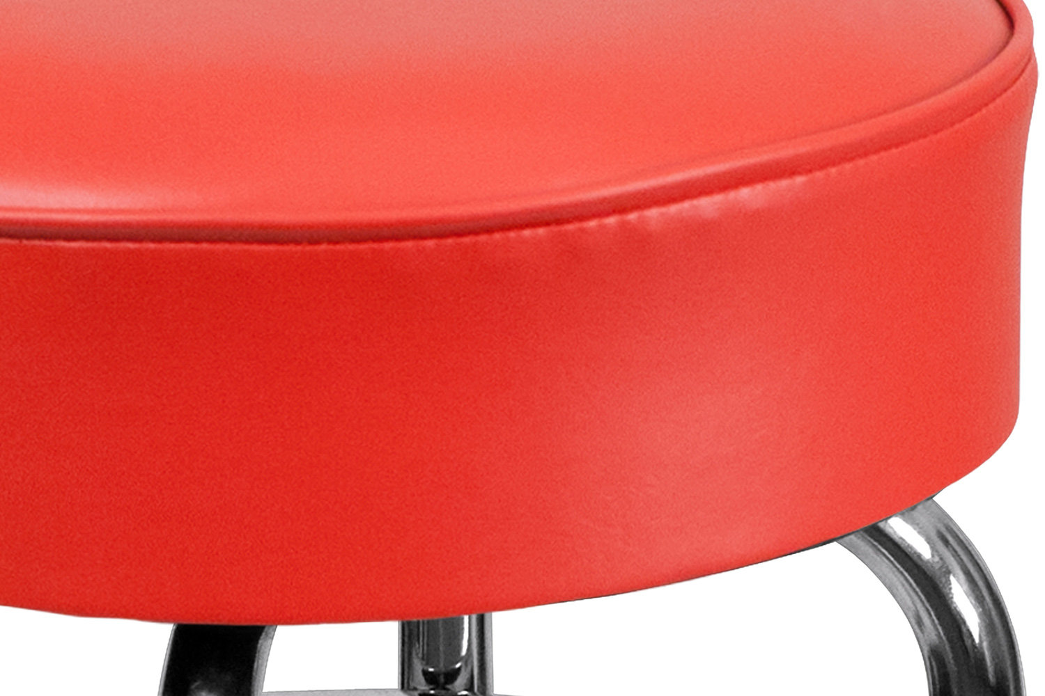 BLNK Bruno Double Ring Chrome Bar Stool - Red