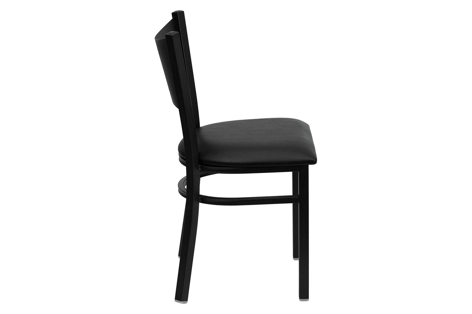 BLNK HERCULES Series Black Metal Coffee Back Restaurant Chair with Vinyl Seat - Black