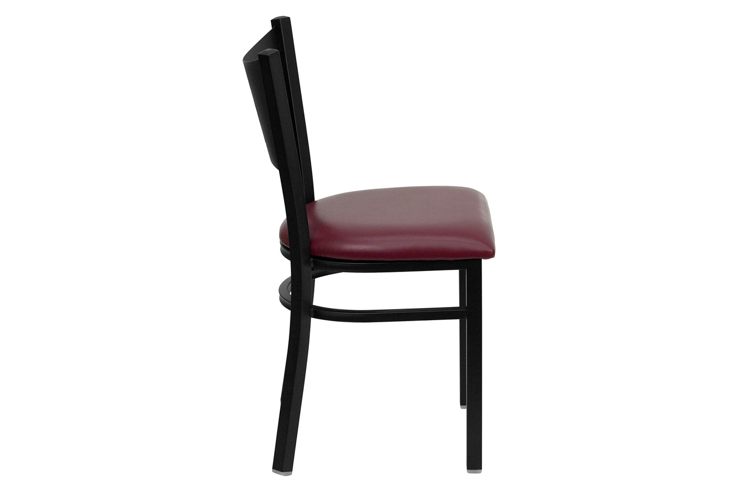 BLNK HERCULES Series Black Metal Coffee Back Restaurant Chair with Vinyl Seat - Burgundy