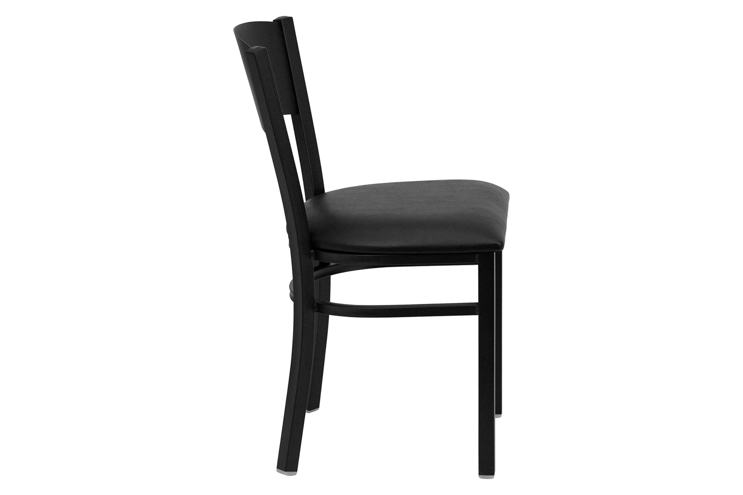 BLNK HERCULES Series Black Metal Circle Back Restaurant Chair with Vinyl Seat