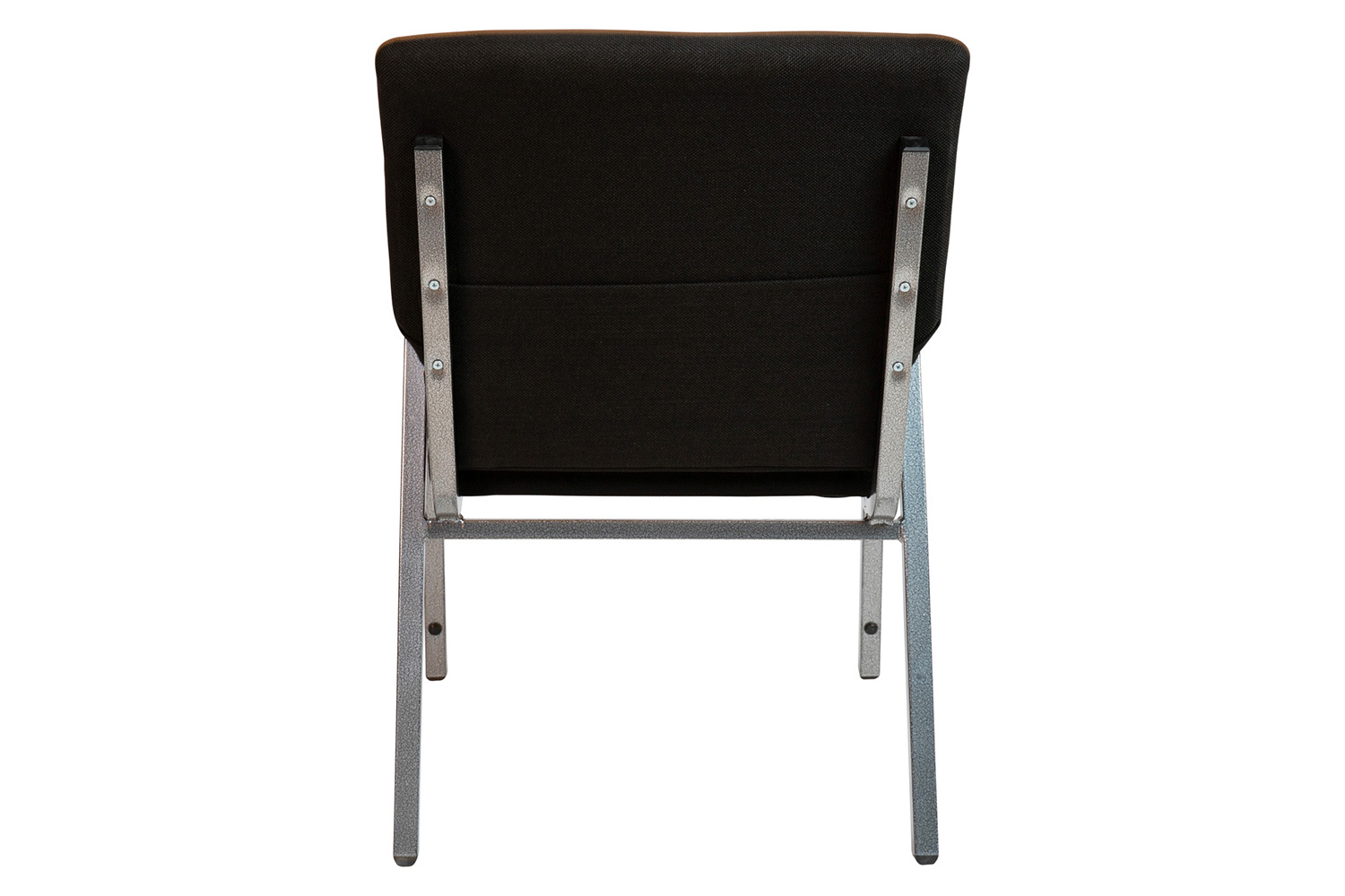 BLNK™ HERCULES Series Fabric Stacking Wood Accent Arm Church Chair with Silver Vein Frame - Black